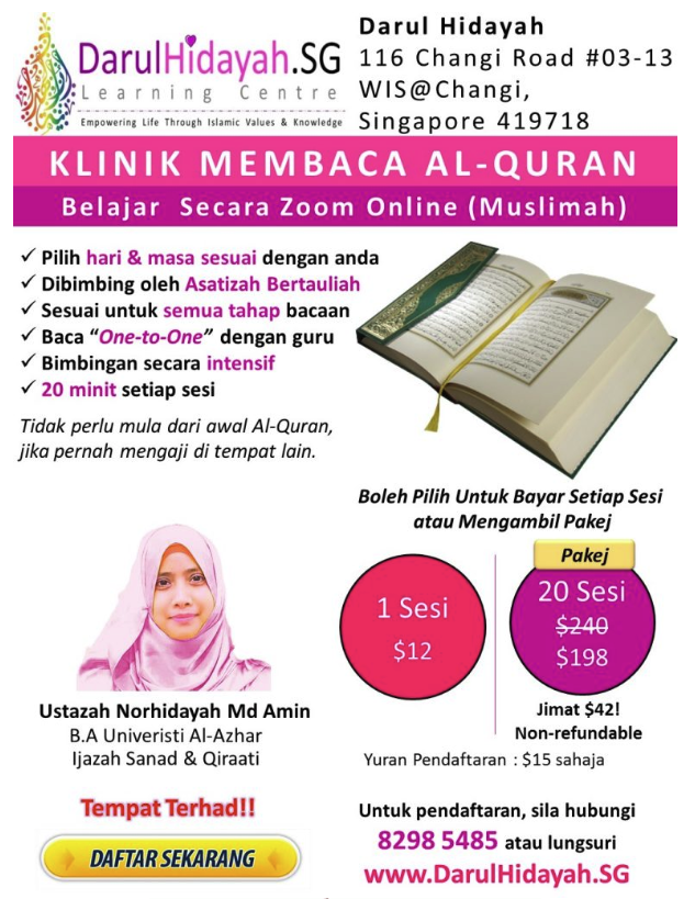 Klinik Membaca Al-Quran (Muslimah – Online)